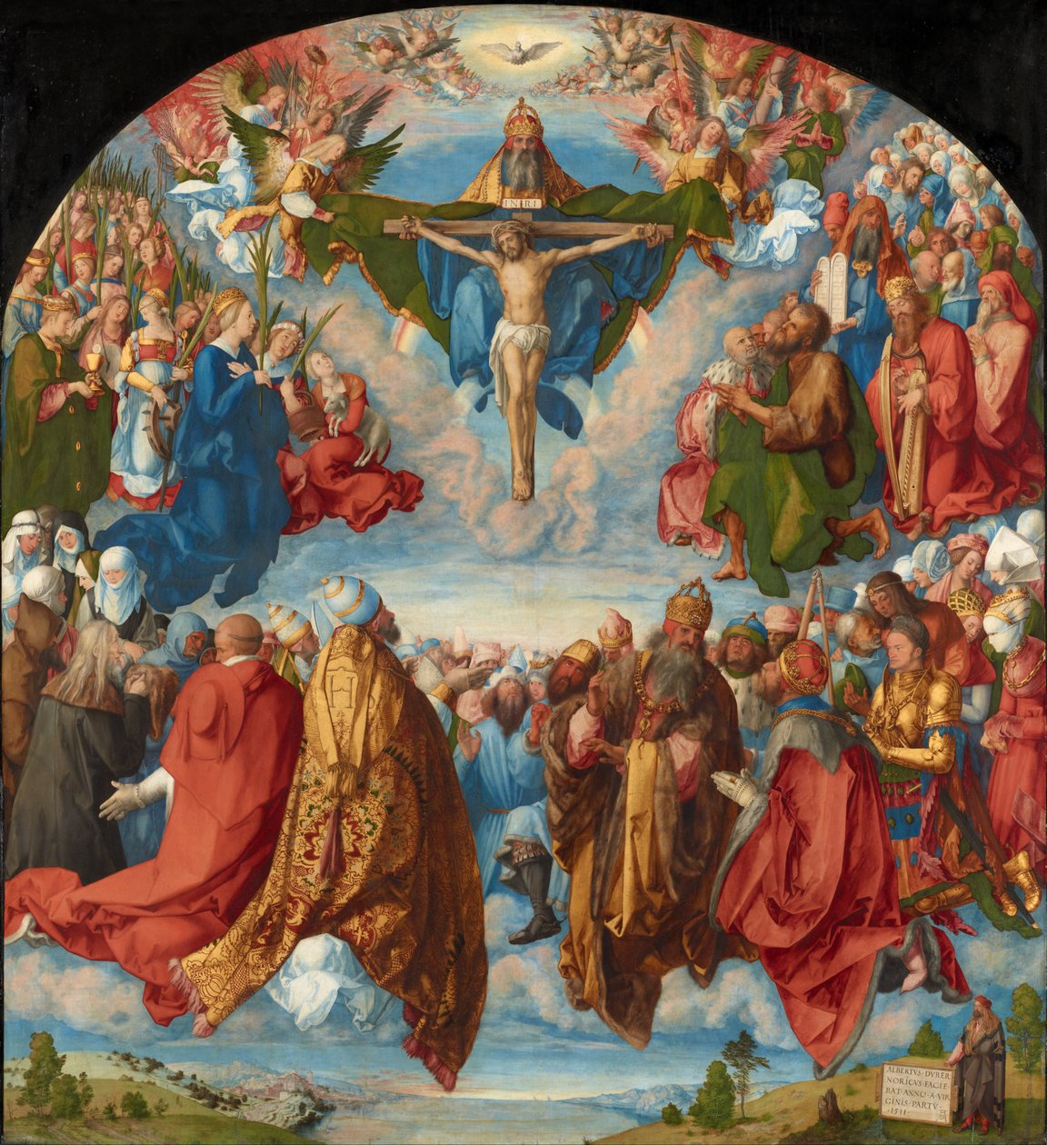 Tedesco: Allerheiligenbild ("Altare Landauer") Adorazione della Trinità da Albrecht Dürer