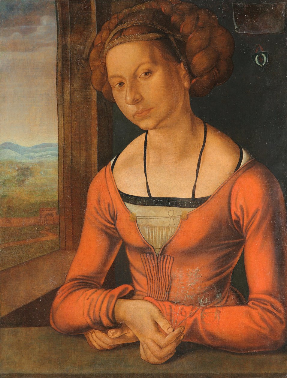 Tedesco: Bildnis einer Frau Fürleger mit geflochtenem Haar Ritratto di giovane donna con capelli intrecciati da Albrecht Dürer