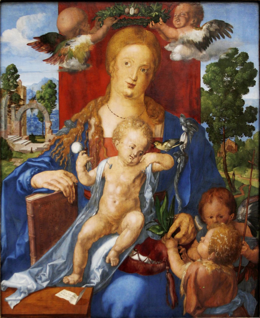Tedesco: Die Madonna mit dem Zeisig La Madonna con il pisellino da Albrecht Dürer
