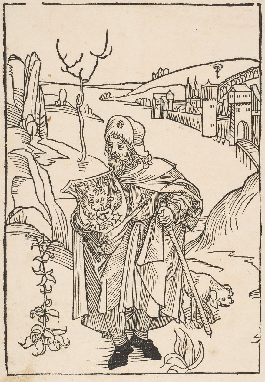 Gerson come Pellegrino, frontespizio di Gersonis Opera da Albrecht Dürer