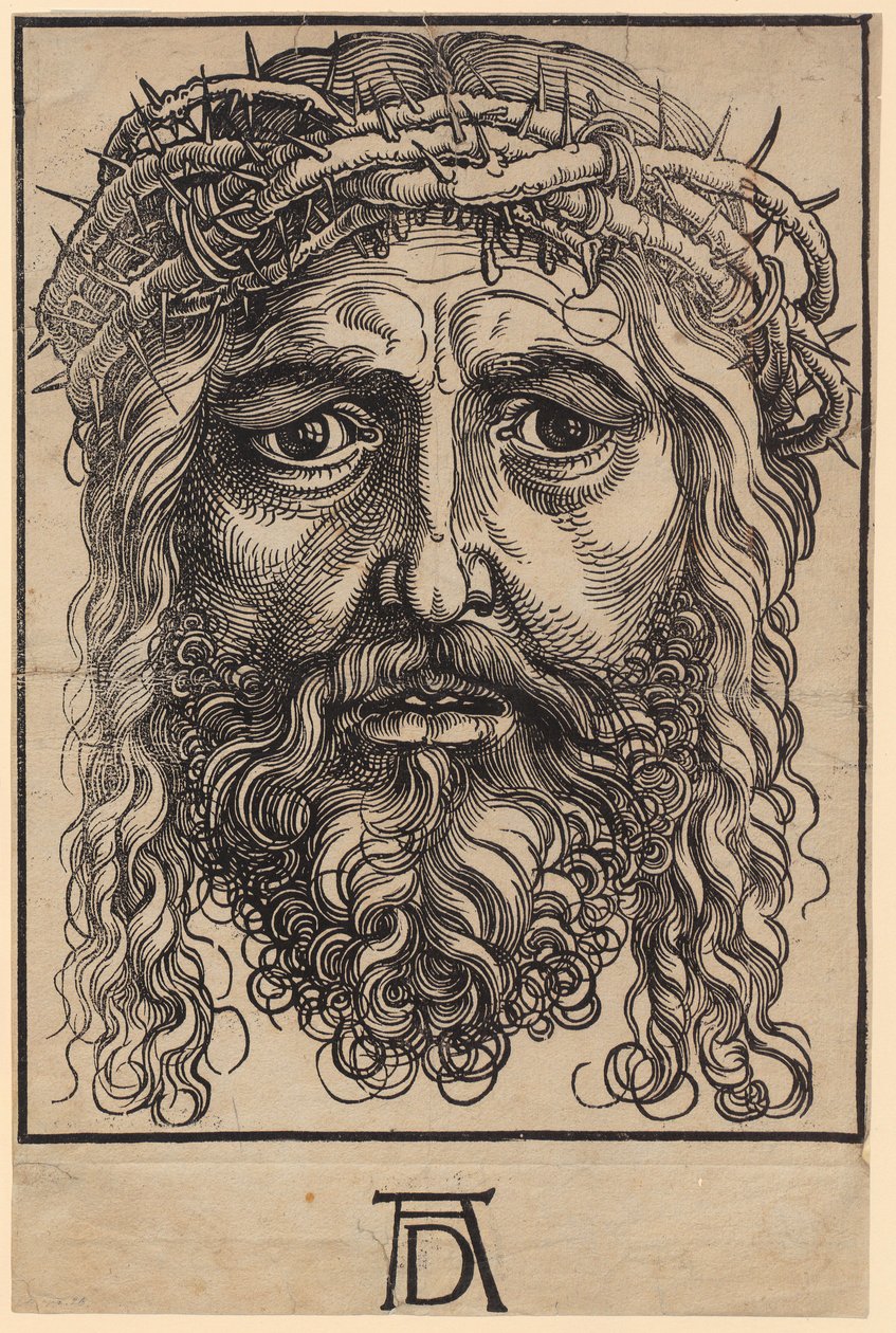 Grande testa di Cristo con corona di spine da Albrecht Dürer