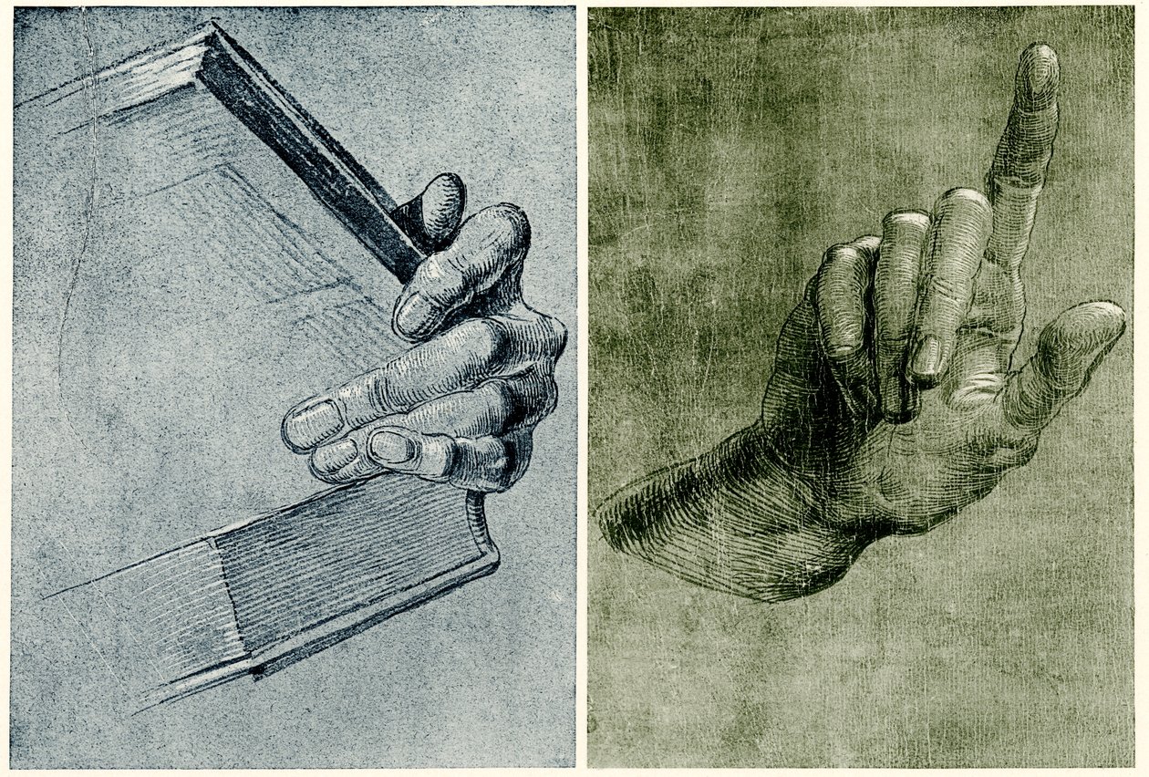 Mano con libro da Albrecht Dürer
