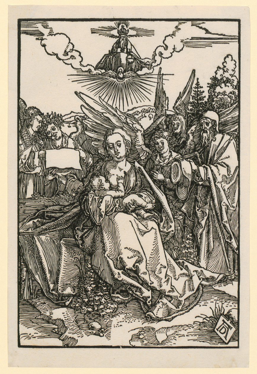 Sacra Famiglia con cinque angeli da Albrecht Dürer