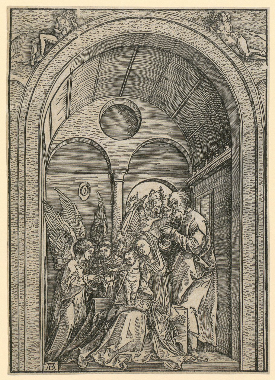 Sacra Famiglia con due angeli nella volta da Albrecht Dürer