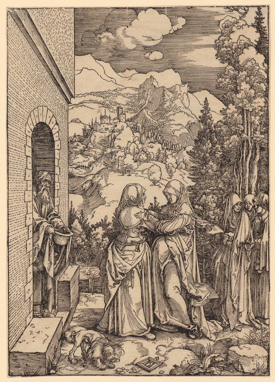 La Visitazione, foglio 9 della serie "La vita di Maria" da Albrecht Dürer
