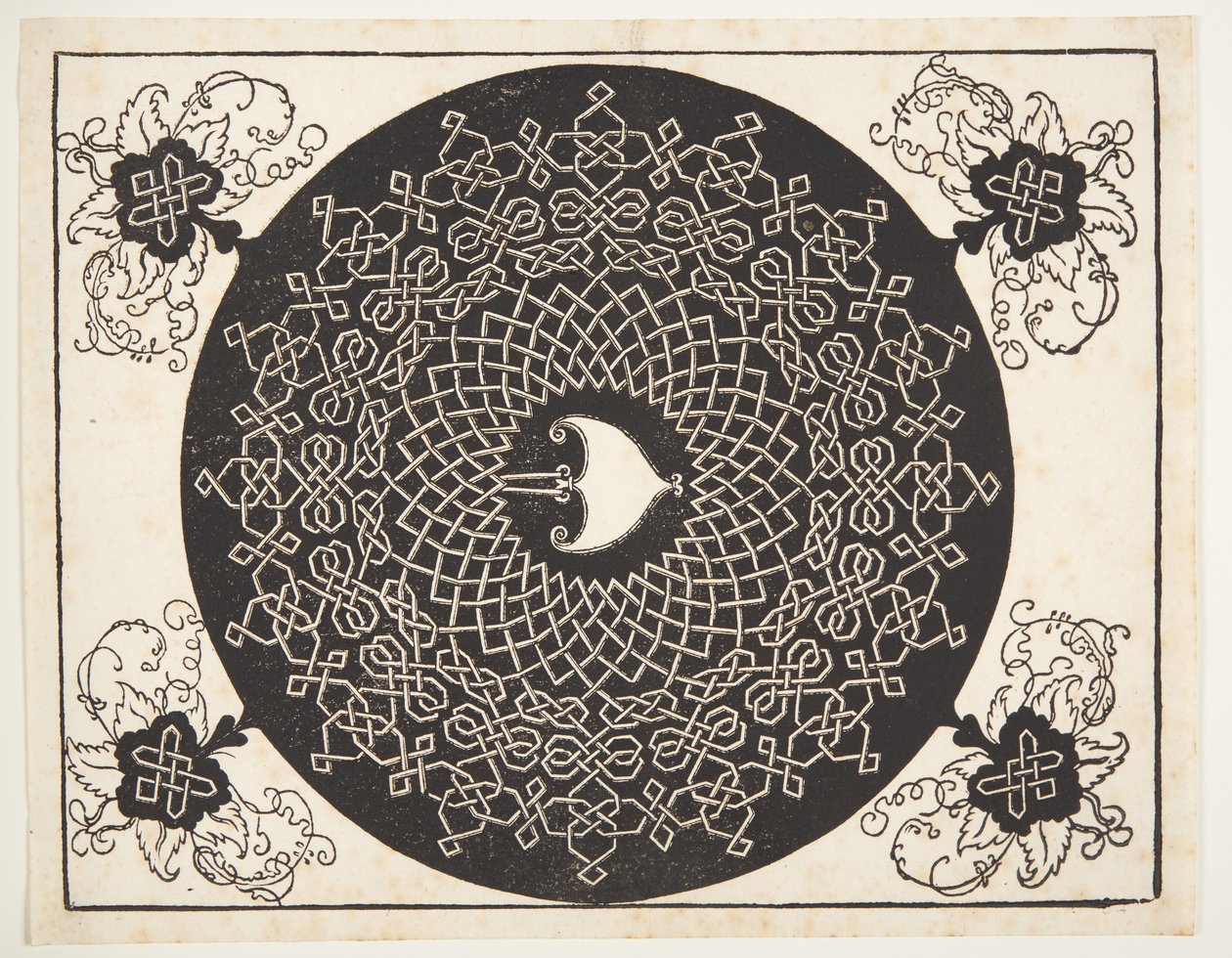 Motivo a corda intrecciata con centro a forma di cuore da Albrecht Dürer