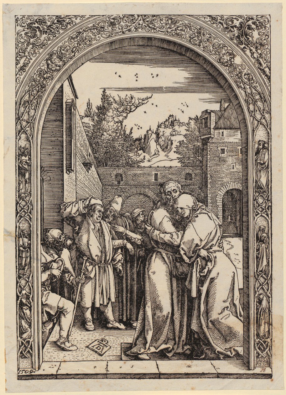 Joachim e Anna sotto la Porta d’Oro, foglio 4 della serie “La vita di Maria” da Albrecht Dürer
