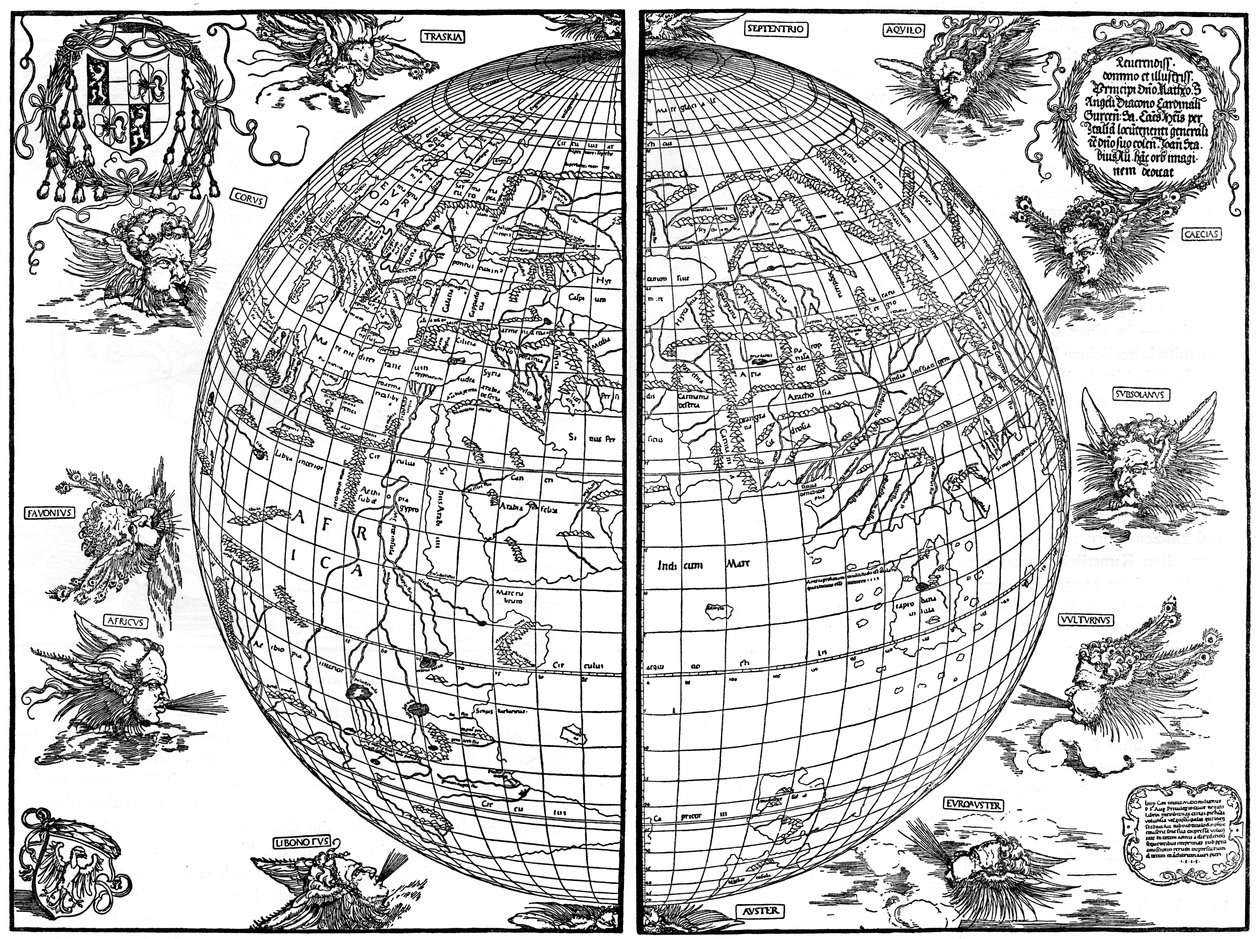 Mappa del mondo di Johannes Stabius, 1515, 1936 da Albrecht Dürer
