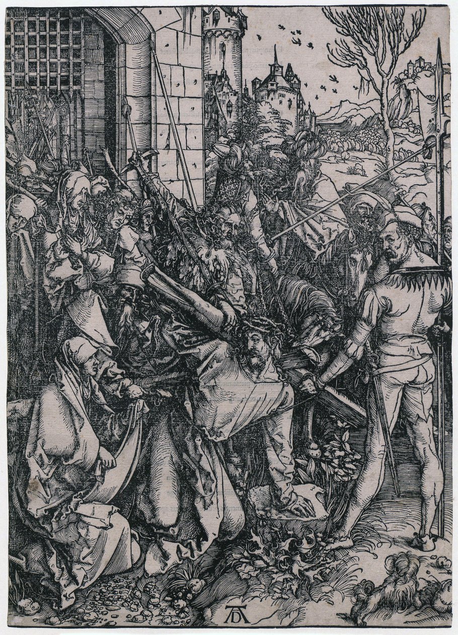 La crocifissione di Cristo, foglio 7 della serie "La Grande Passione" da Albrecht Dürer