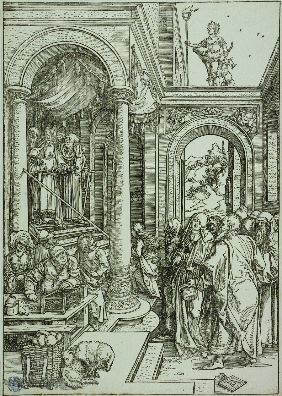 La vita della Vergine: La Presentazione della Vergine al Tempio (Bartsch 81) da Albrecht Dürer