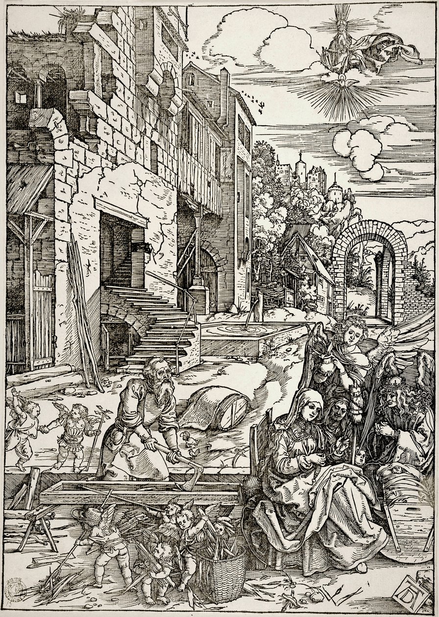 La vita della Vergine: Il soggiorno della Sacra Famiglia in Egitto (Bartsch 90) da Albrecht Dürer