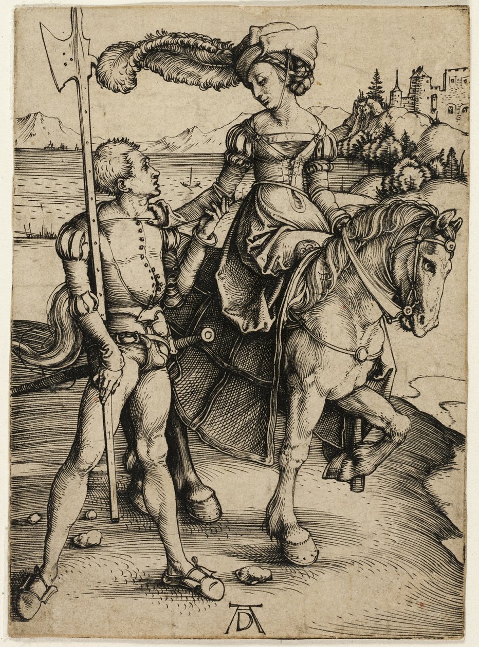 Signora a cavallo e Landsknecht da Albrecht Dürer