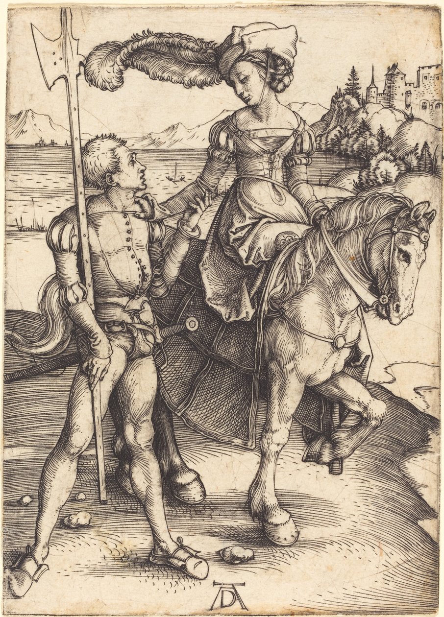 Dama a Cavallo e il Lanzichenecco da Albrecht Dürer