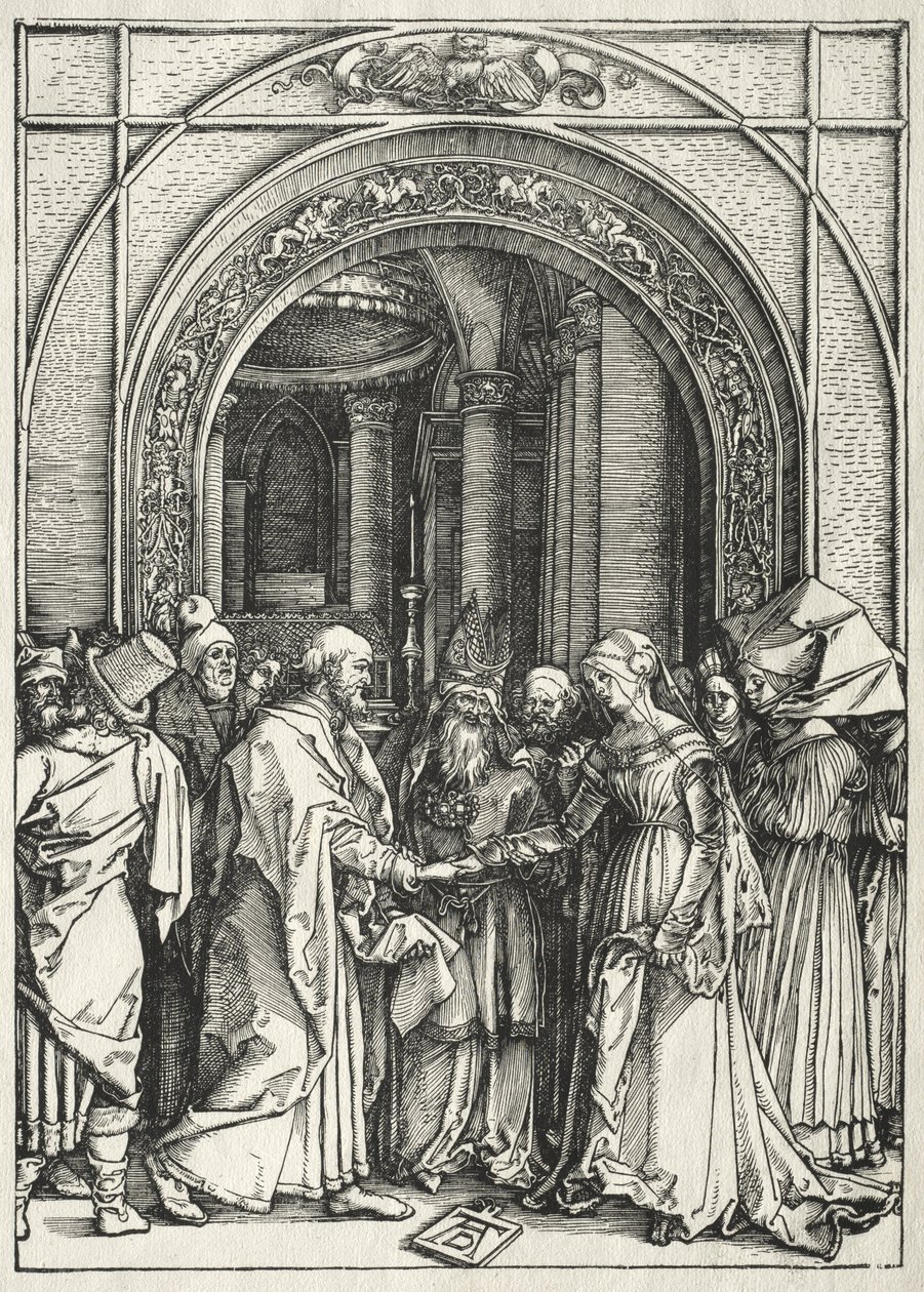 Vita della Vergine:  Il matrimonio della Vergine e di San Giuseppe da Albrecht Dürer