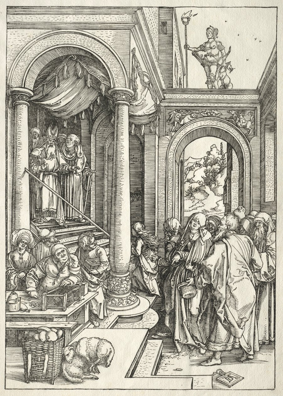 Vita della Vergine: Presentazione della Giovane Vergine al Tempio, 1504-1505 da Albrecht Dürer