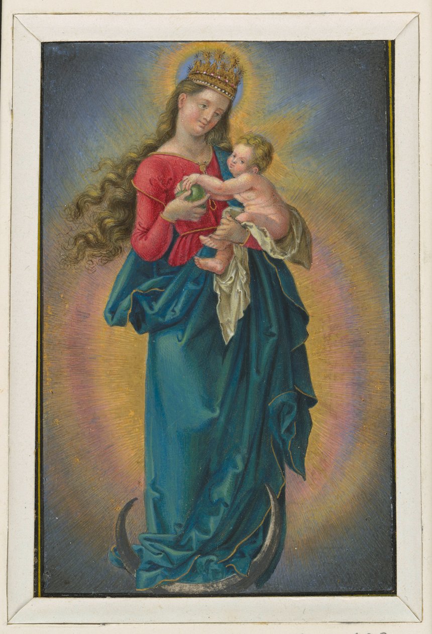 Maria sulla falce di luna con la corona di stelle da Albrecht Dürer
