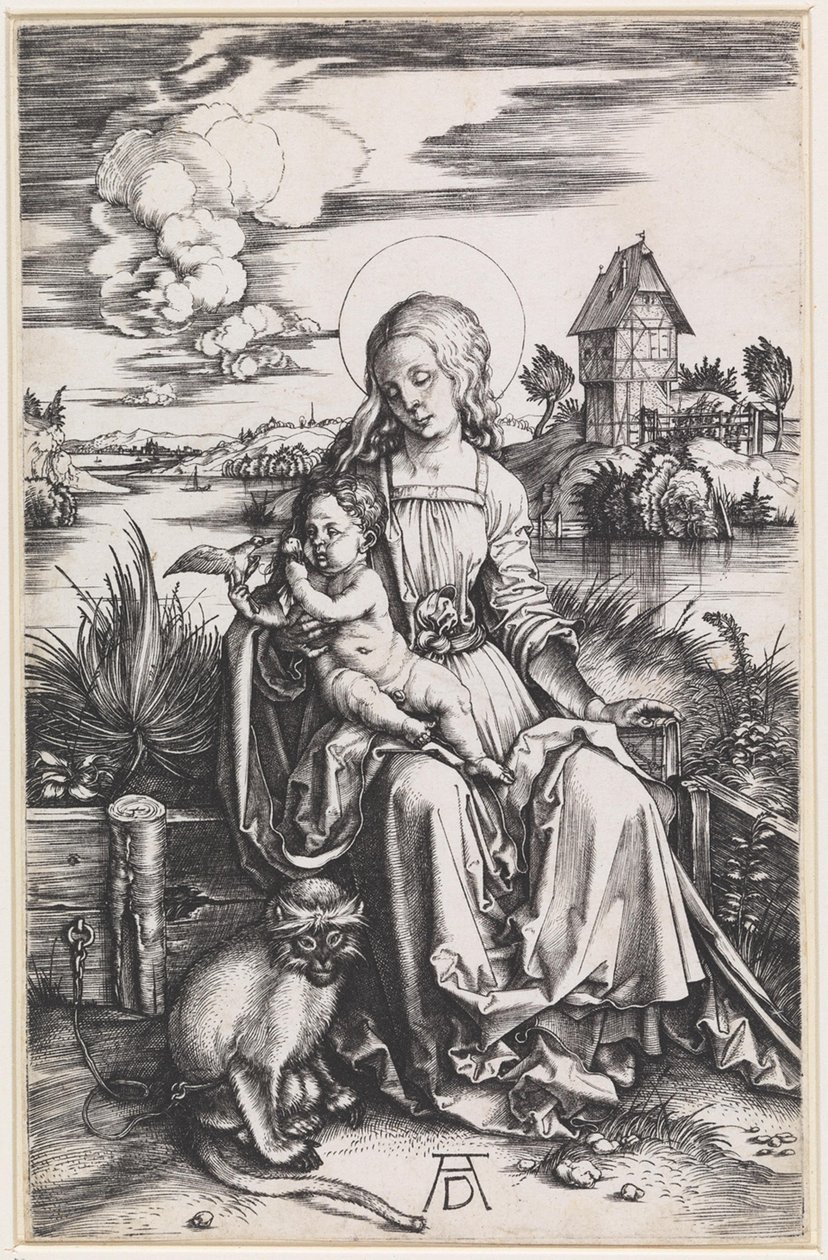 Maria con il Bambino e una scimmia da Albrecht Dürer