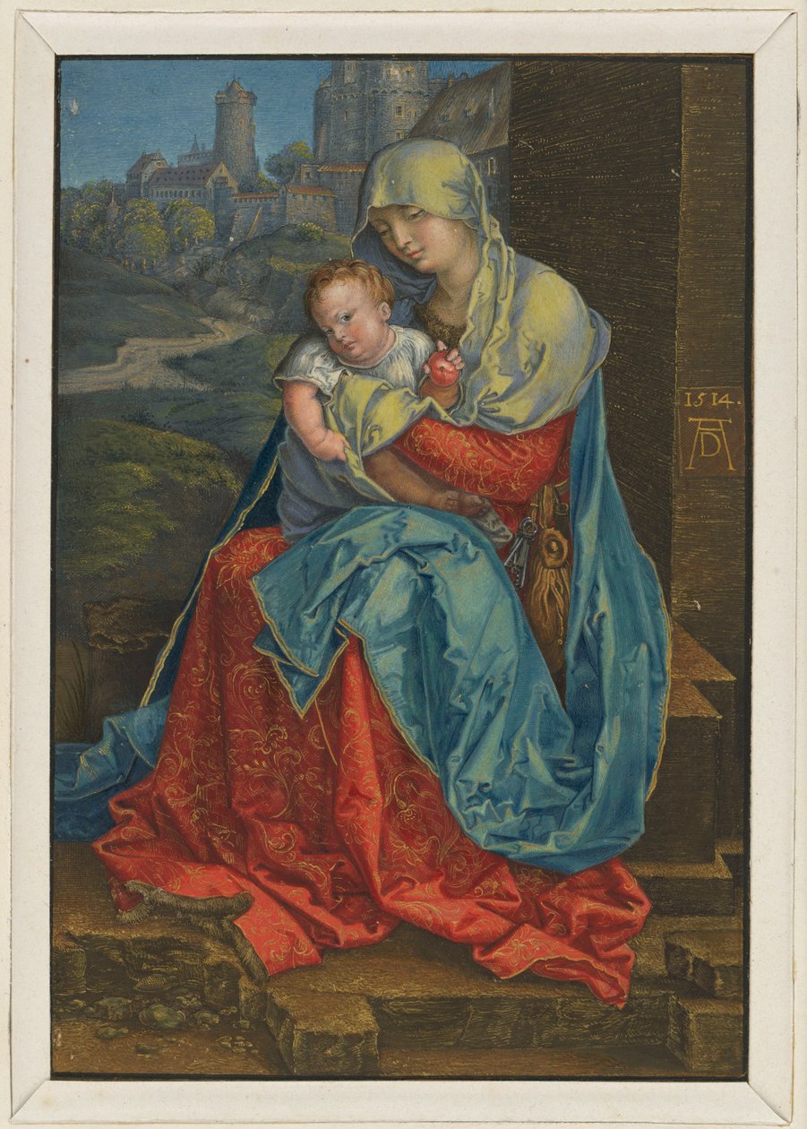 Maria con il Bambino, seduta davanti a un muro da Albrecht Dürer
