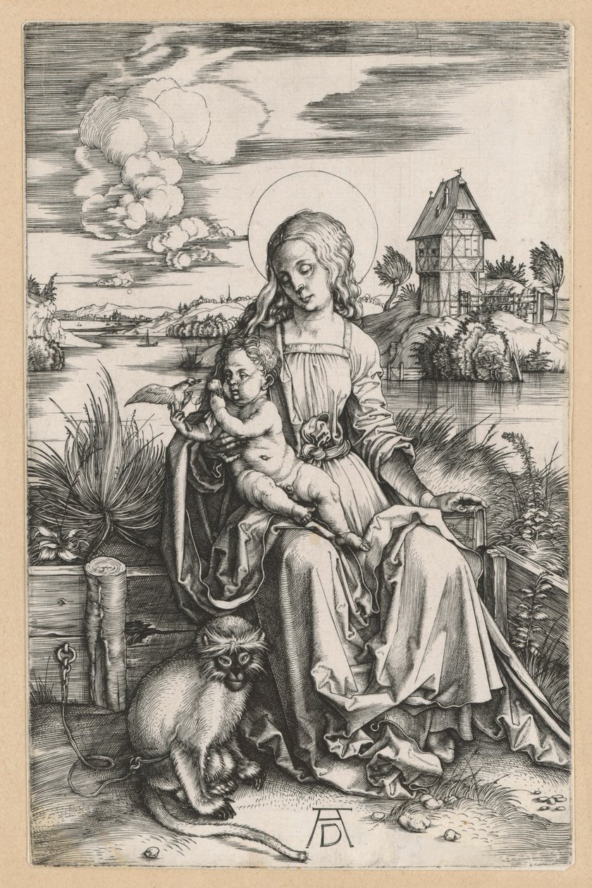 Maria con il Bambino e la scimmia marina da Albrecht Dürer