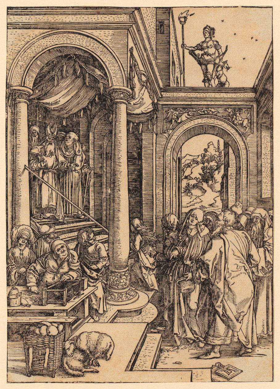 La presentazione di Maria al Tempio, foglio 6 della serie "La vita di Maria" da Albrecht Dürer