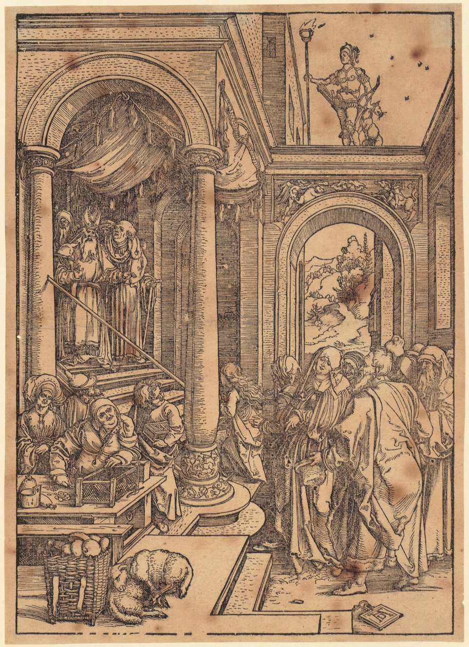 Presentazione di Maria al Tempio, tavola 6 della serie «La vita di Maria» da Albrecht Dürer