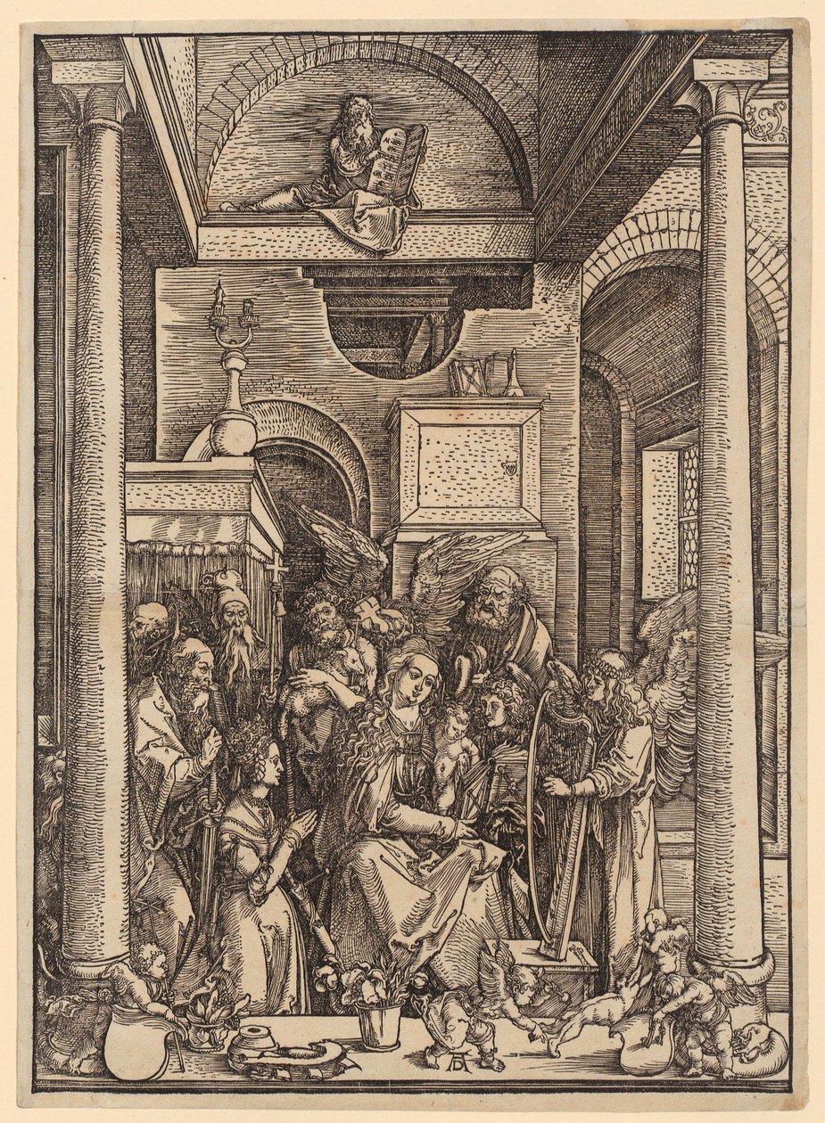 Il culto mariano, foglio 20 della serie "La vita di Maria" da Albrecht Dürer