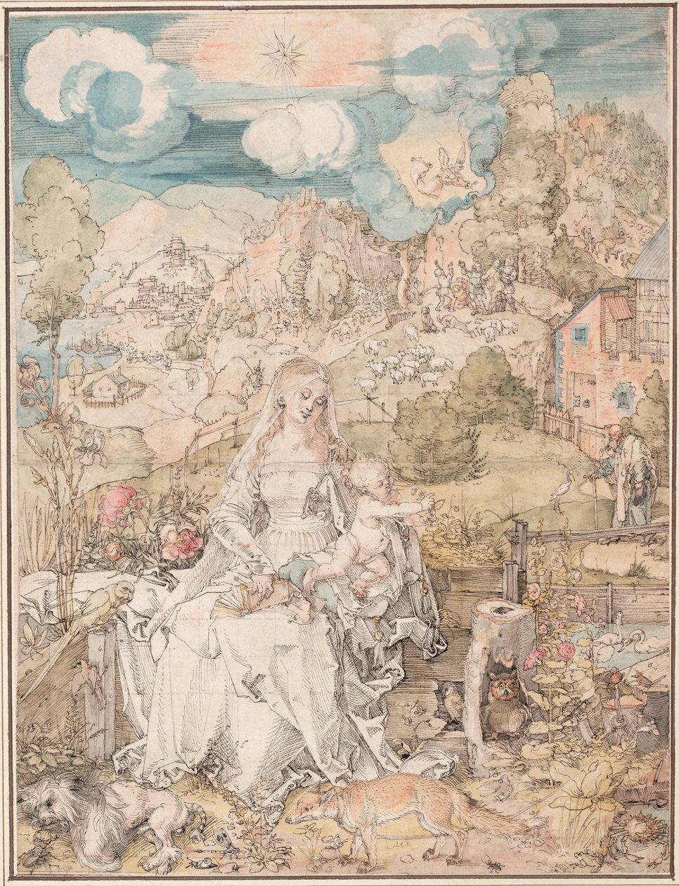 Maria tra una moltitudine di animali, 1503 ca. da Albrecht Dürer