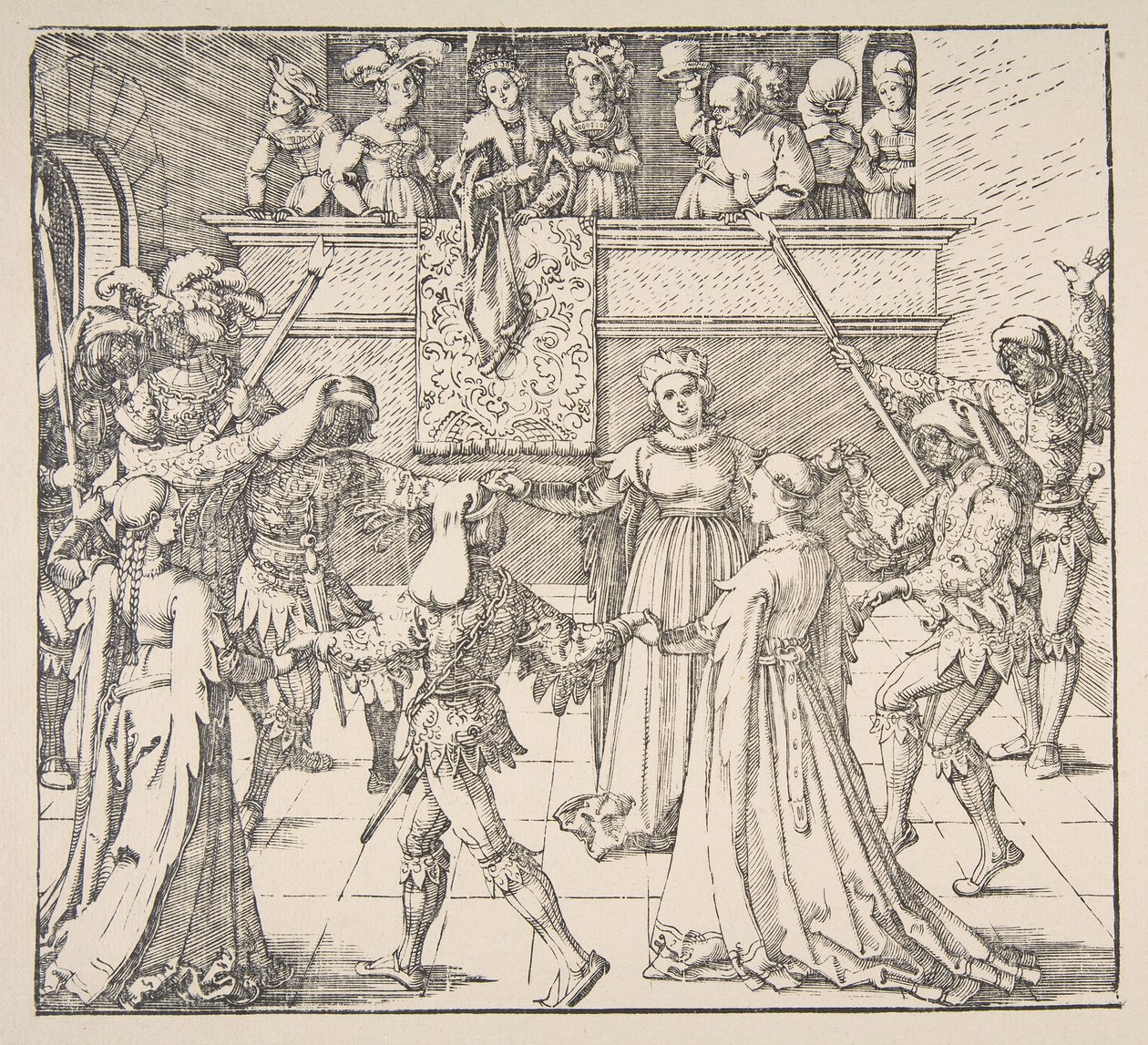 Danza in Maschera con Fiaccole da Albrecht Dürer
