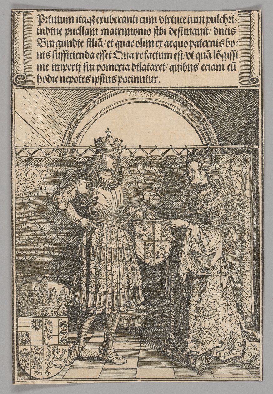 Massimiliano e Maria di Borgogna, tavola 2 da Scene storiche della vita dell