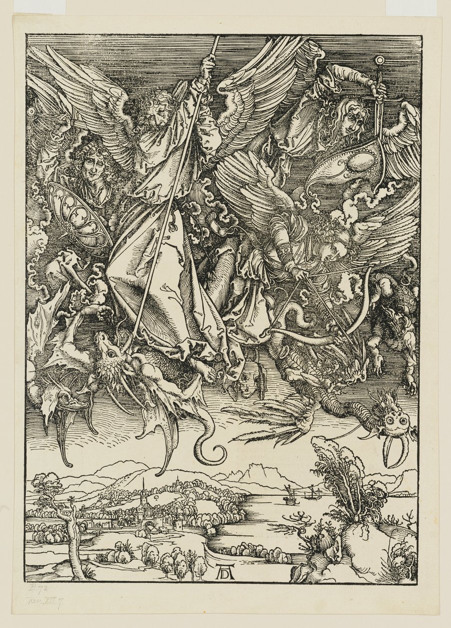 Michele e i suoi angeli combattono il drago da Albrecht Dürer