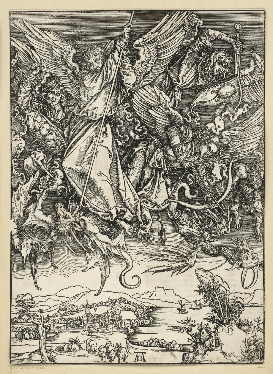 La battaglia di Michele contro il drago (Apocalisse) da Albrecht Dürer