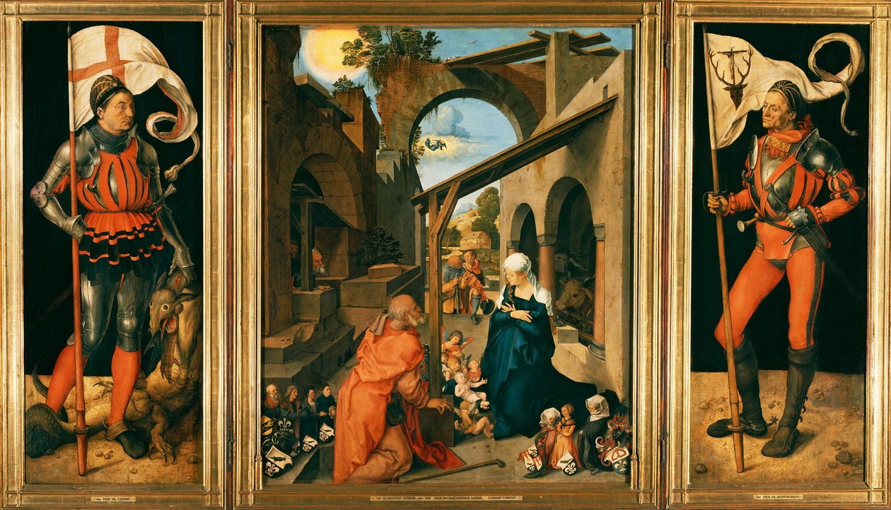 Altare di Paumgartner: Lukas Paumgartner nei panni di Sant’Eustachio da Albrecht Dürer