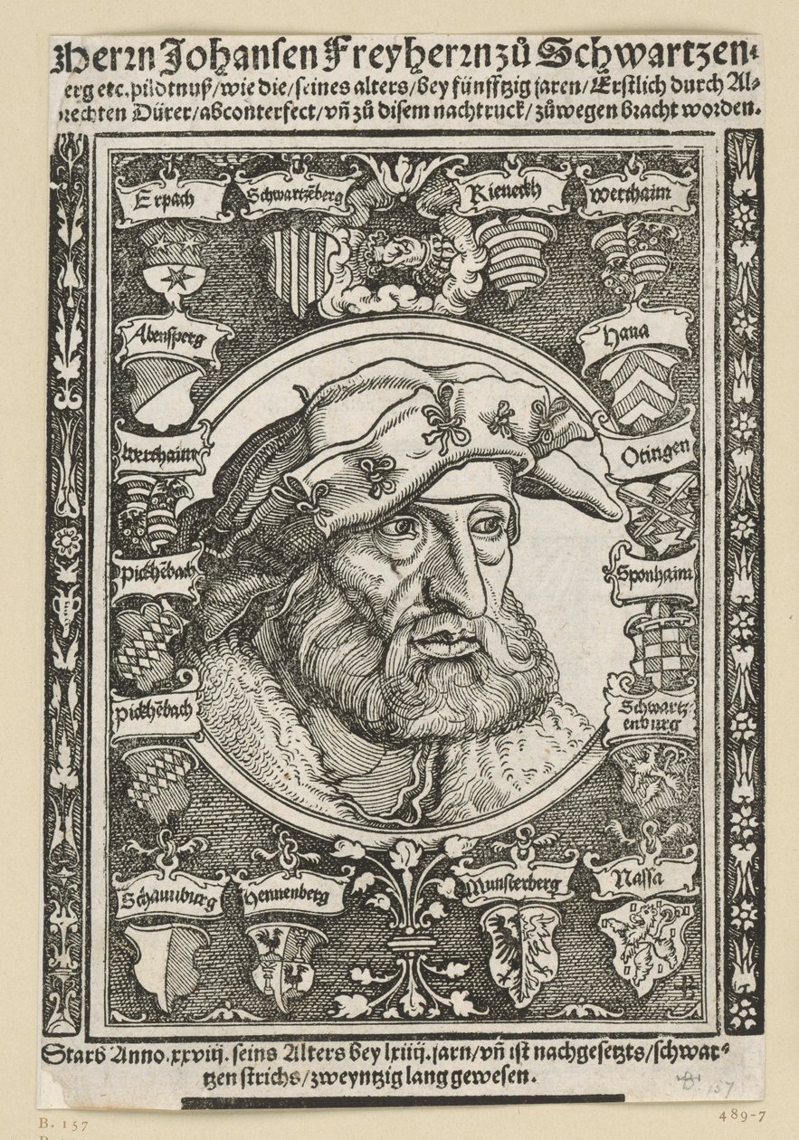 Ritratto di Johannes, barone zu Schwarzenberg da Albrecht Dürer