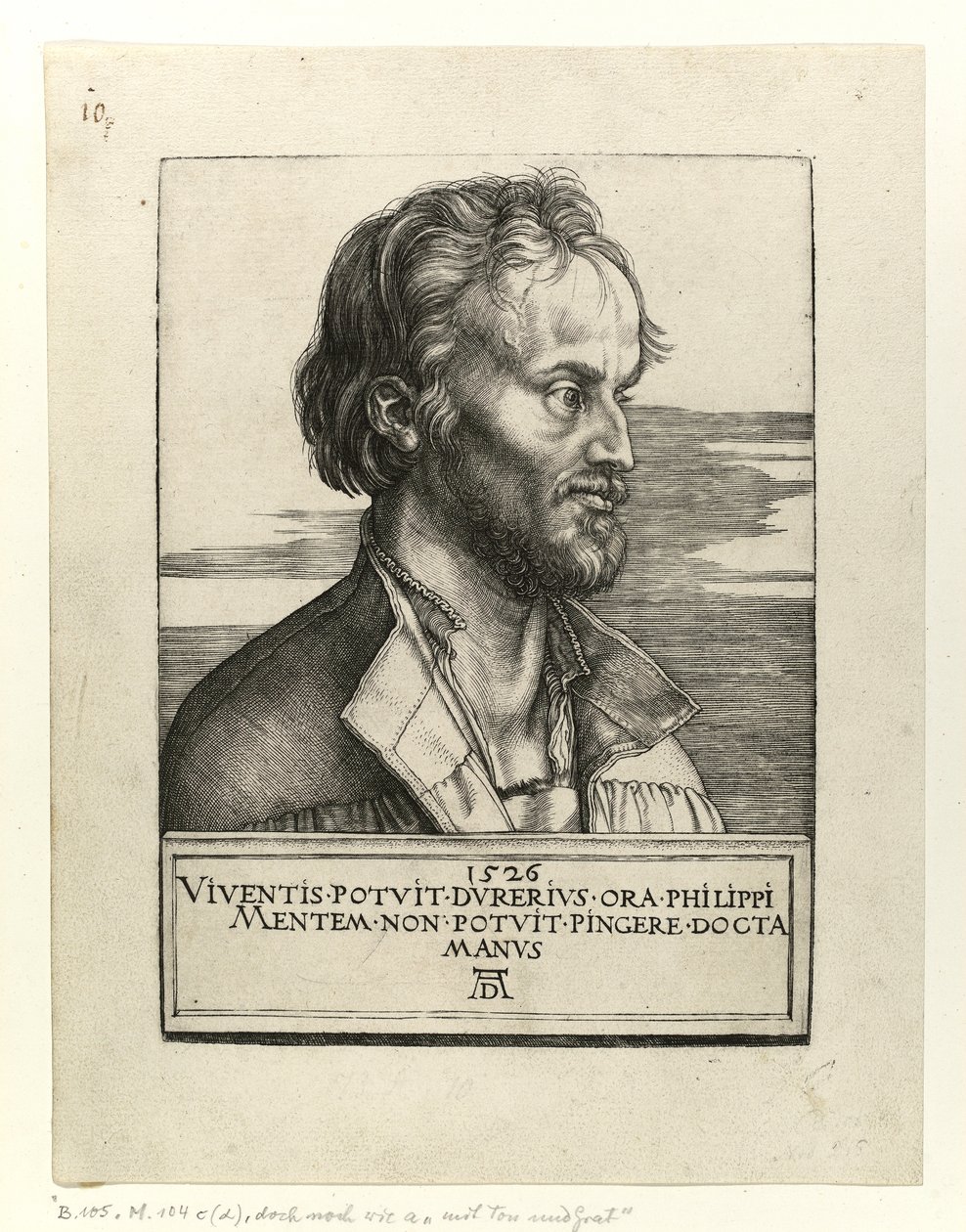 Ritratto di Filippo Melantone, 1526 da Albrecht Dürer