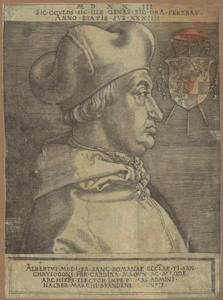 Ritratto del cardinale Albrecht von Brandenburg (il cosiddetto “Grande Cardinale”) da Albrecht Dürer
