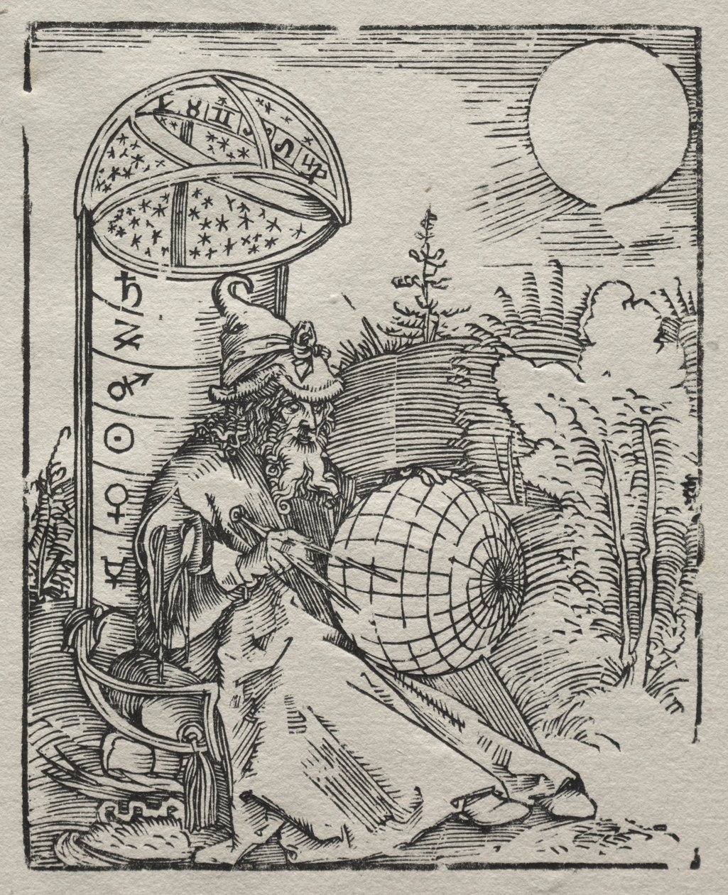 Tolomeo con il globo celeste, 1504 da Albrecht Dürer