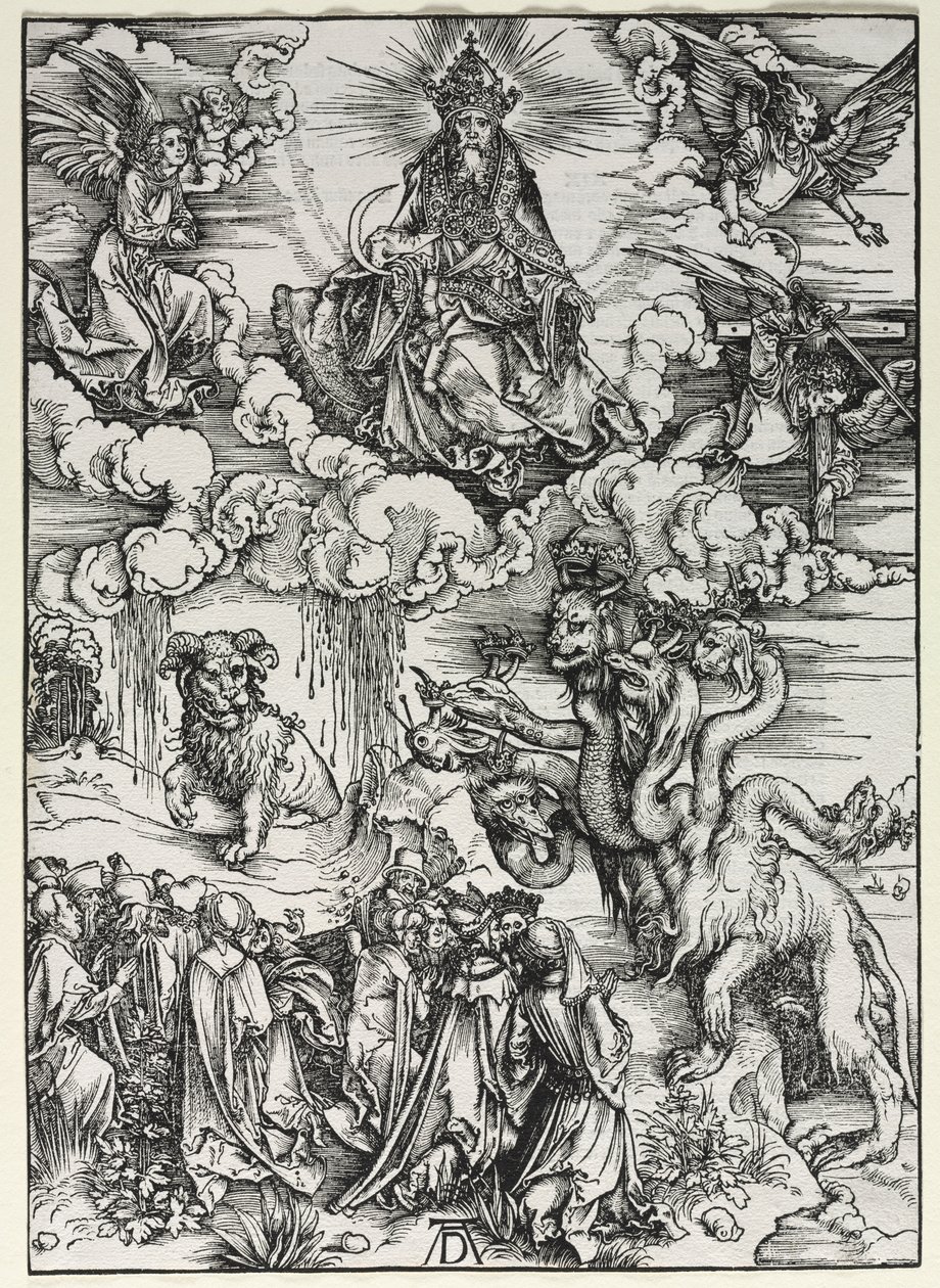 Rivelazione di San Giovanni: Bestia con corna di ariete da Albrecht Dürer