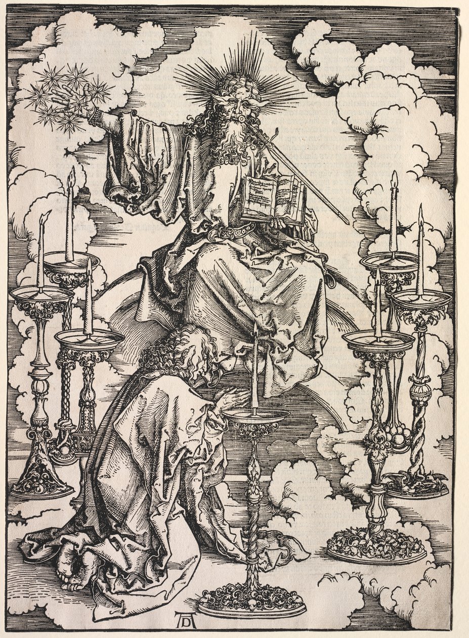 Rivelazione di San Giovanni: San Giovanni che Guarda i Sette Candelabri da Albrecht Dürer
