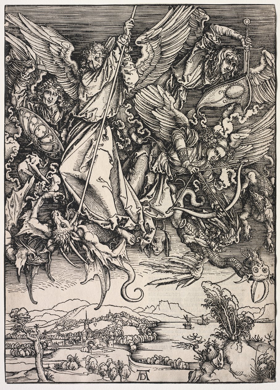 Rivelazione di San Giovanni: San Michele che combatte il drago da Albrecht Dürer
