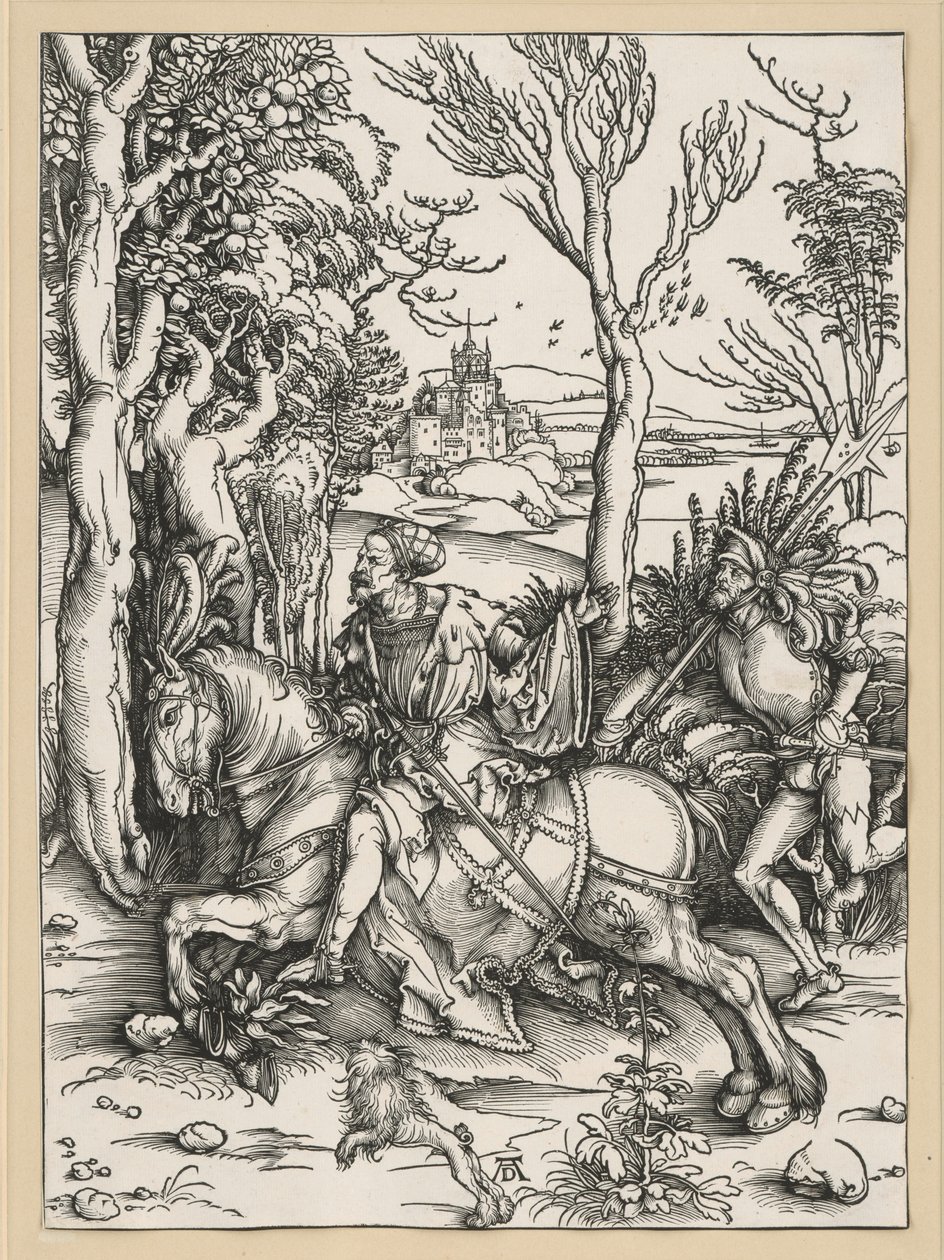 Cavaliere a cavallo e lanzichenecco da Albrecht Dürer