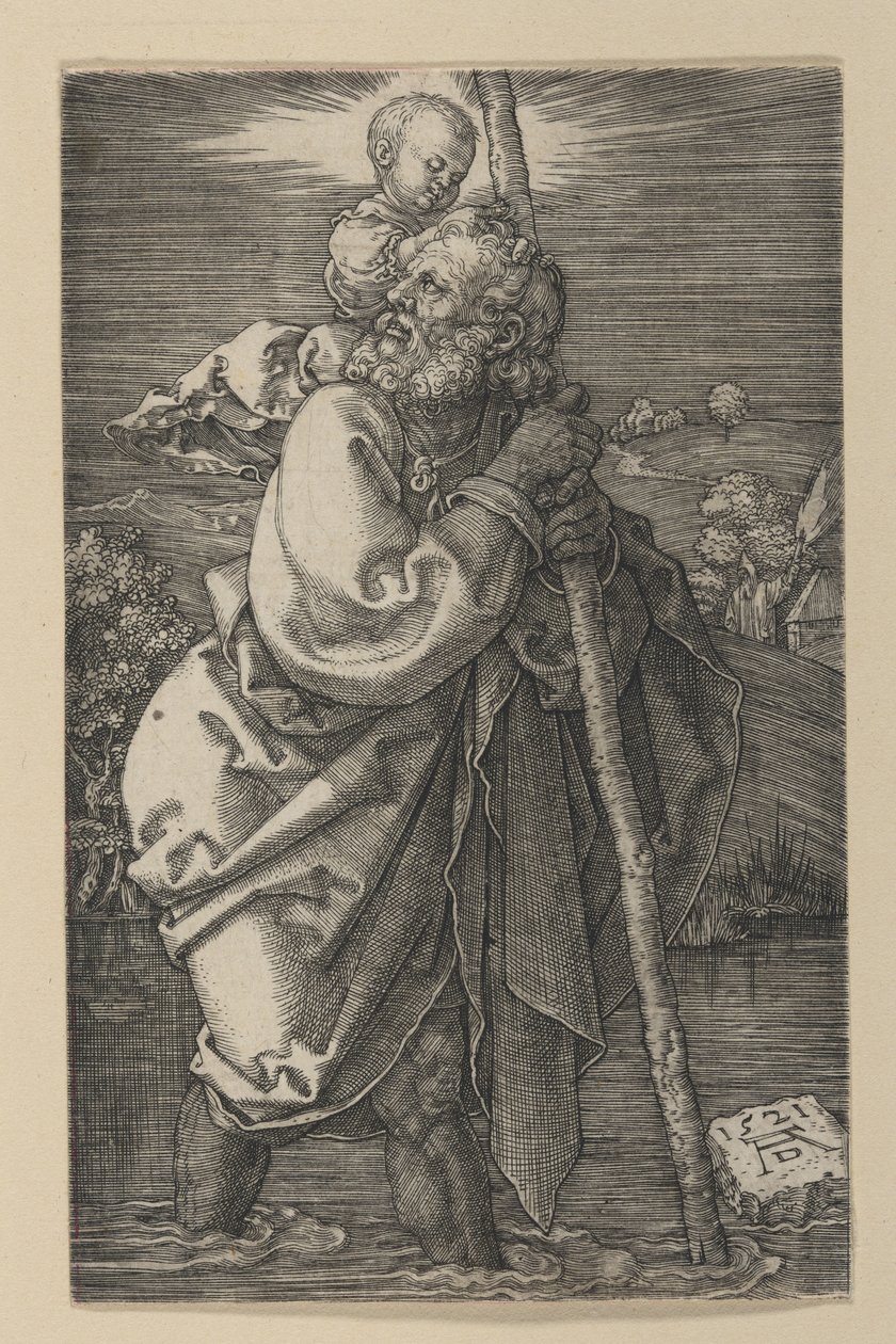 San Cristoforo rivolto verso sinistra da Albrecht Dürer