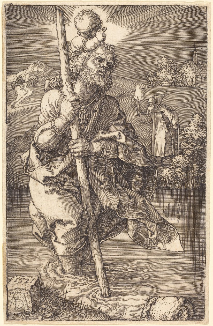 San Cristoforo rivolto verso destra da Albrecht Dürer
