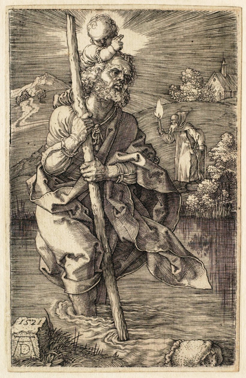 San Cristoforo rivolto verso destra da Albrecht Dürer