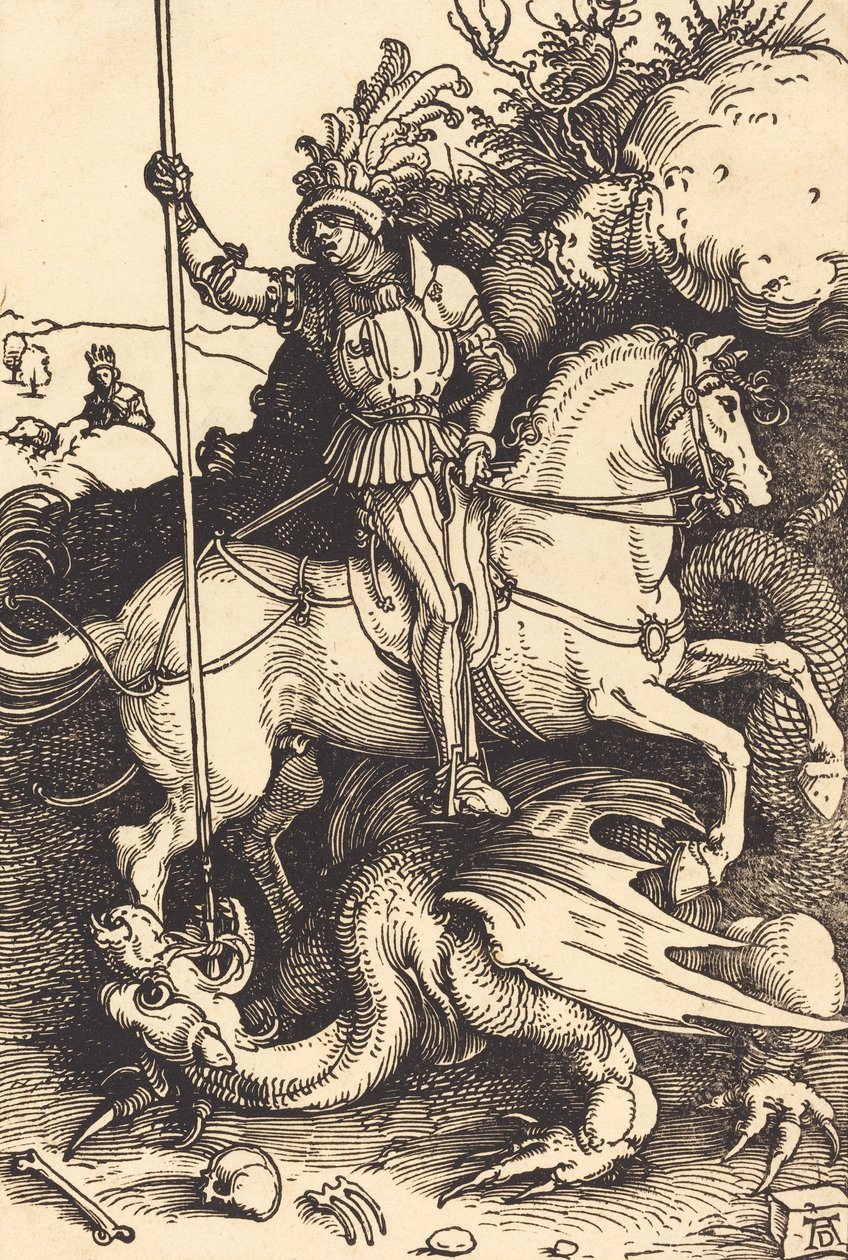 San Giorgio che uccide il drago, 1501-1504 da Albrecht Dürer