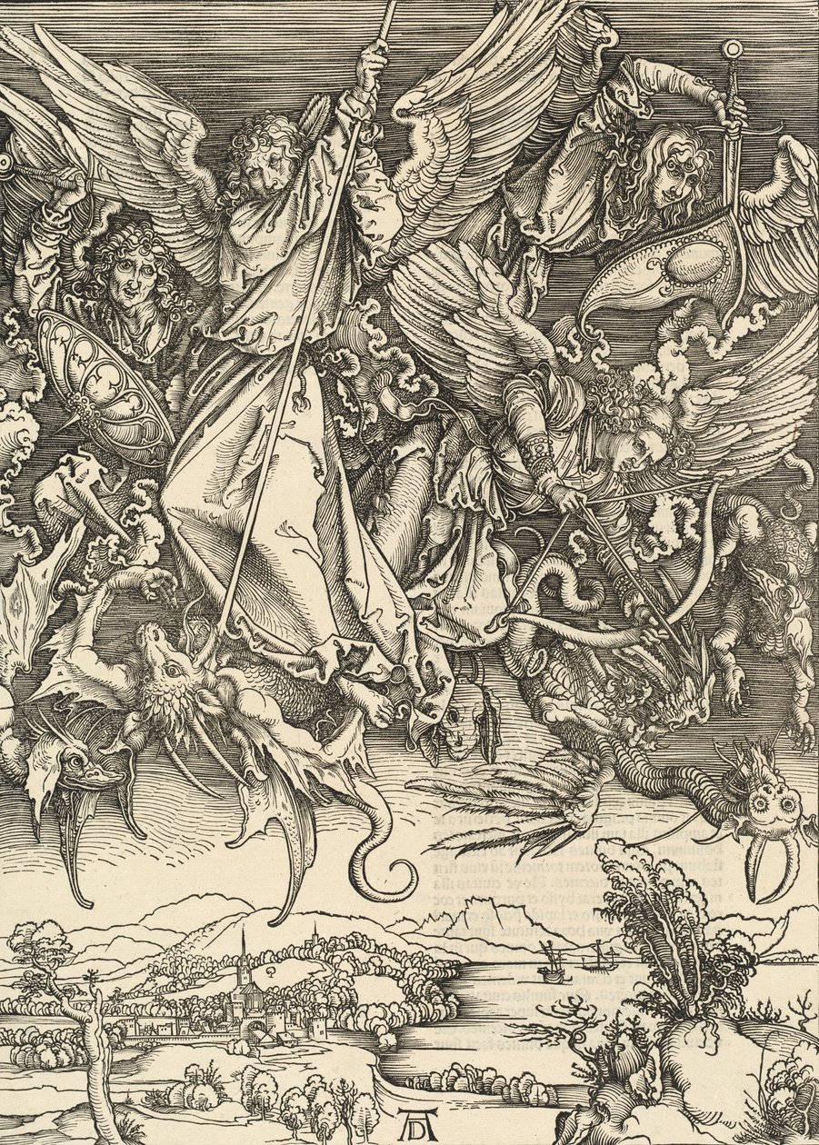 San Michele che combatte il drago, 1498 da Albrecht Dürer