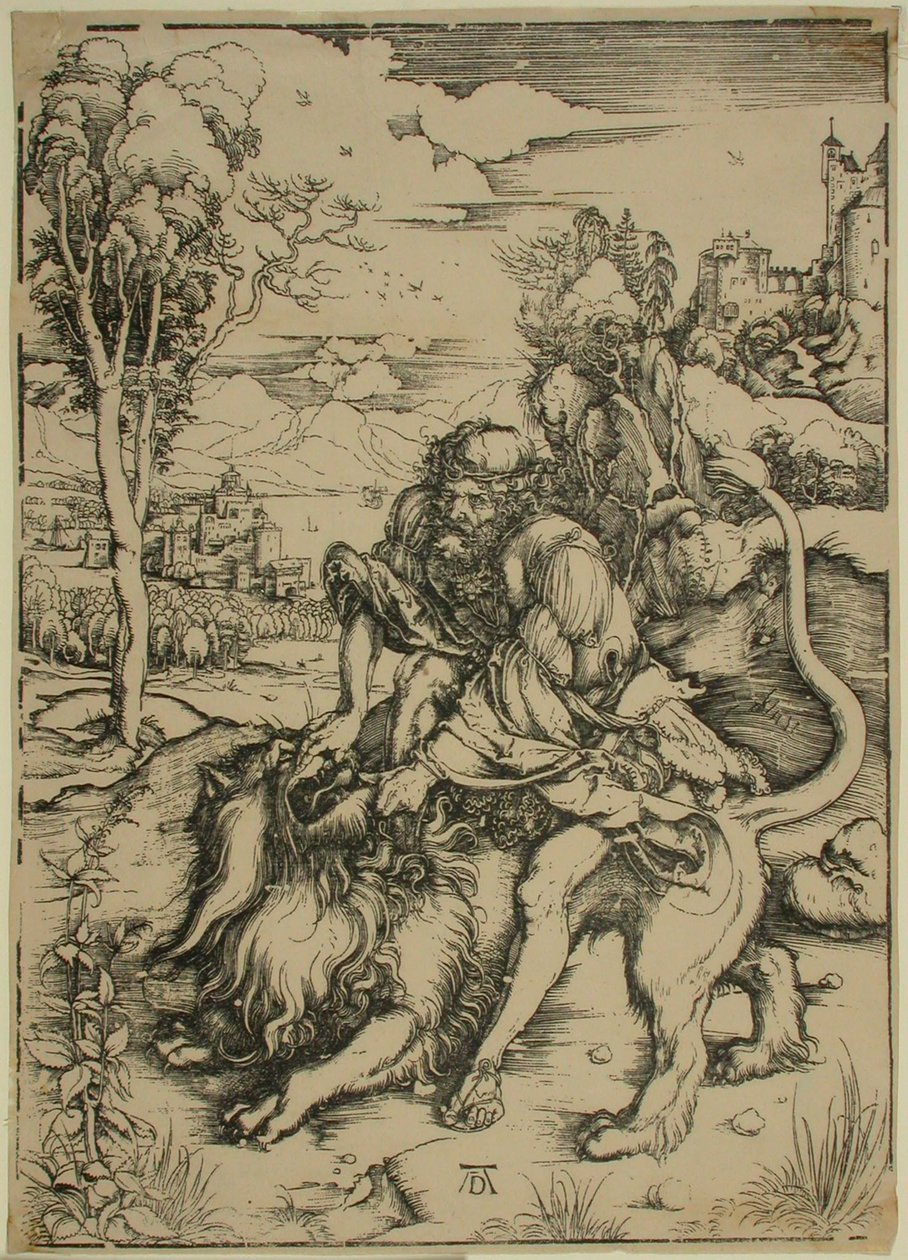 Sansone che combatte contro il leone da Albrecht Dürer