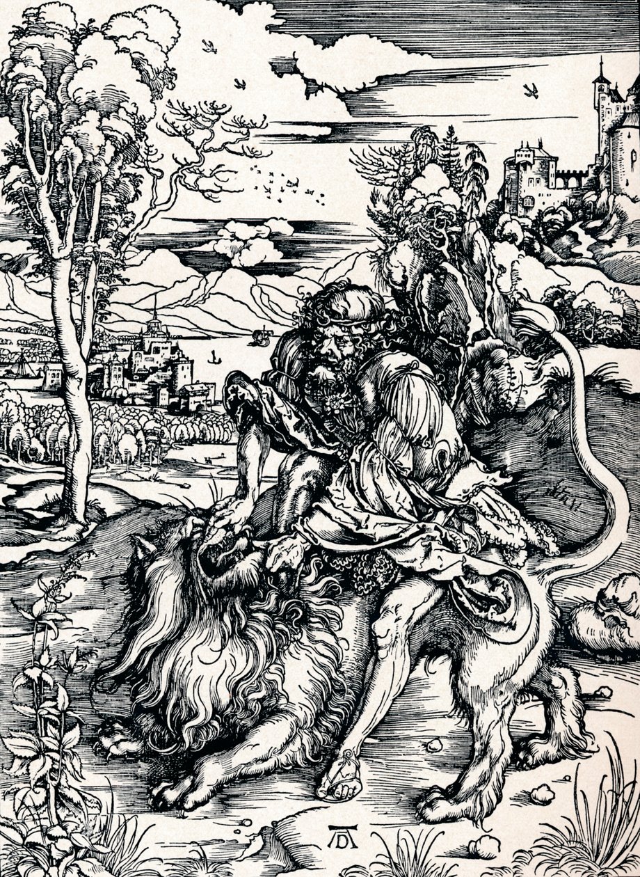 Sansone che squarcia il leone, 1497 1906 da Albrecht Dürer