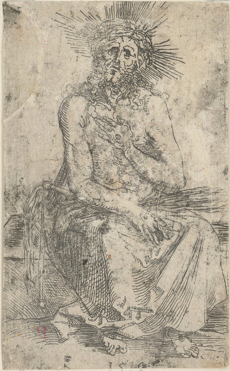 Uomo dei dolori, seduto da Albrecht Dürer