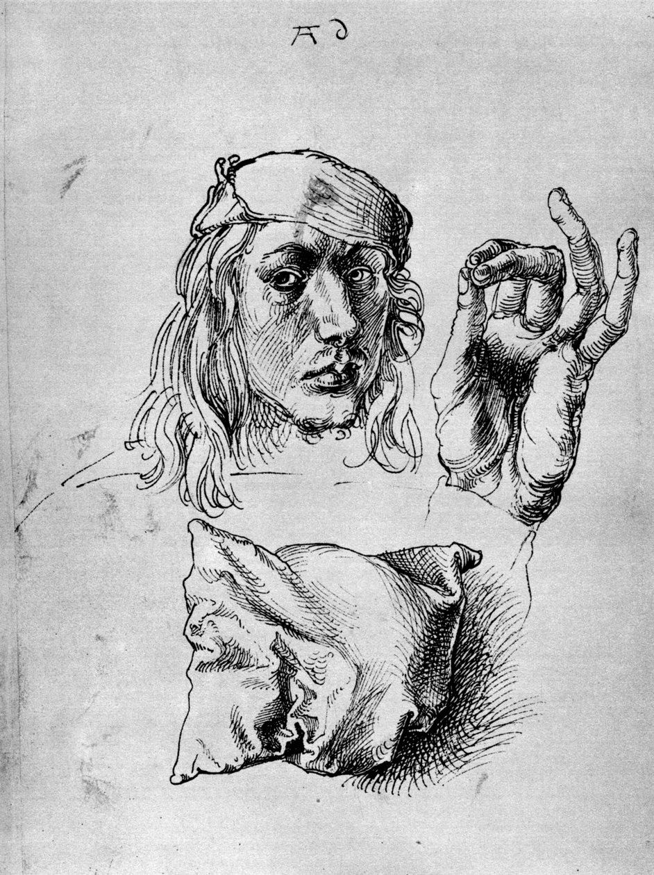 Autoritratto con un cuscino, 1493, 1936 da Albrecht Dürer