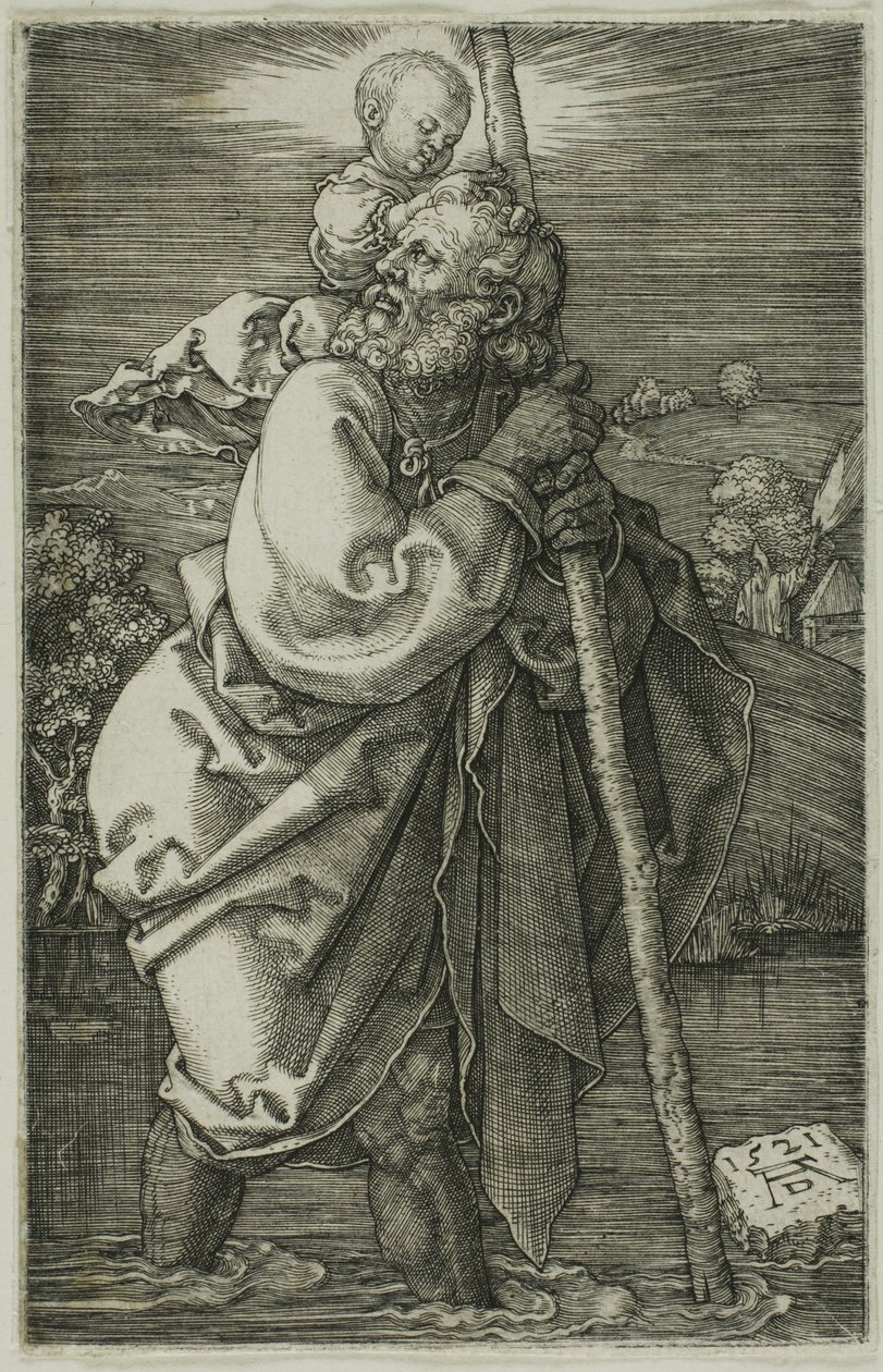 San Cristoforo rivolto a sinistra da Albrecht Dürer